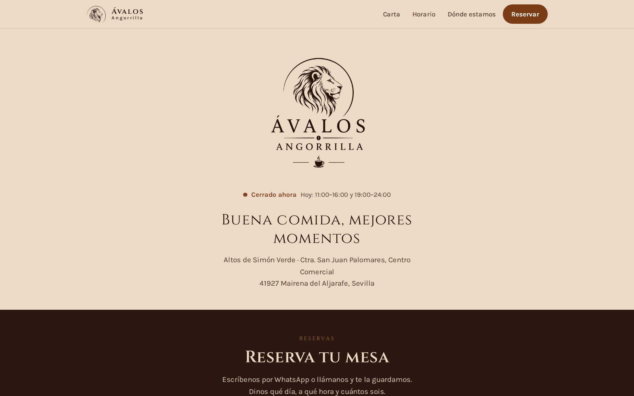 Web hecha por Rebix para Ávalos Angorrilla, Bar en Mairena del Aljarafe