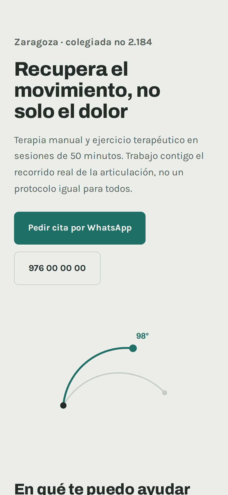 Web hecha por Rebix para Ana Ruiz · Fisioterapia, Salud en Zaragoza